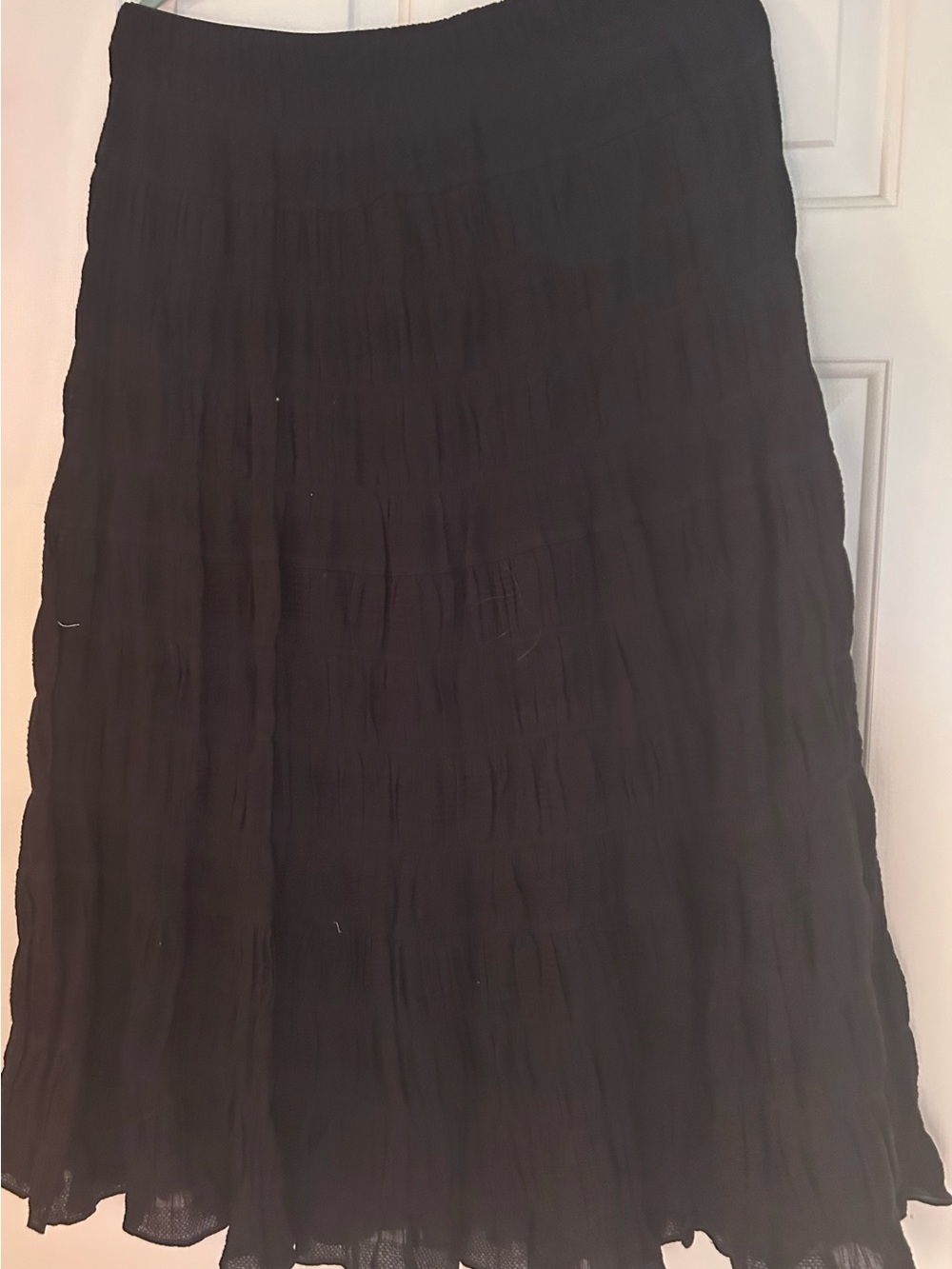 Max Studio Black Tiered A-Line Skirt XL - Picture 3 of 9